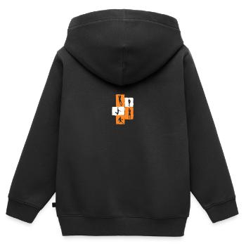 Basketballspieler Basketball - Kinder Premium Organic Zip Hoodie - Schwarz - Hinten - AI Model Kid Male (0cm)