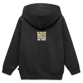 Familienmotiv Neffe - Kinder Premium Organic Zip Hoodie - Schwarz - Hinten - AI Model Kid Male (0cm)