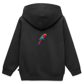 Vogel - Kinder Premium Organic Zip Hoodie - Schwarz - Hinten - AI Model Kid Male (0cm)