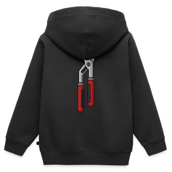 Pinces de pompes à eau - Sweat Premium à capuche zippé enfant bio - noir - Dos - AI Model Kid Male (0cm)