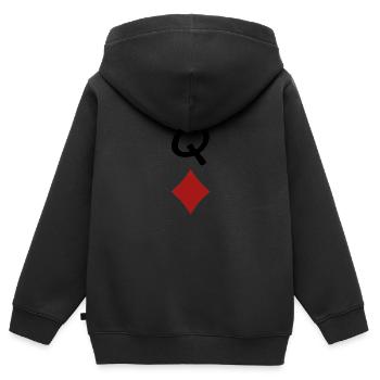 King Queen Partnerlook - Kinder Premium Organic Zip Hoodie - Schwarz - Hinten - AI Model Kid Male (0cm)