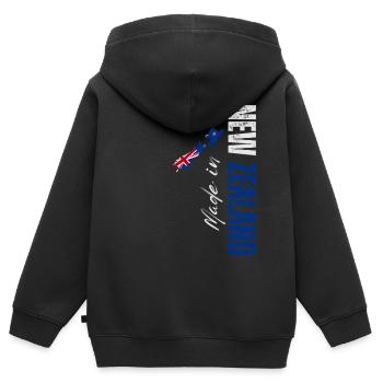 Made in New Zealand, I love New Zealand - Kinder Premium Organic Zip Hoodie - Schwarz - Hinten - AI Model Kid Male (0cm)