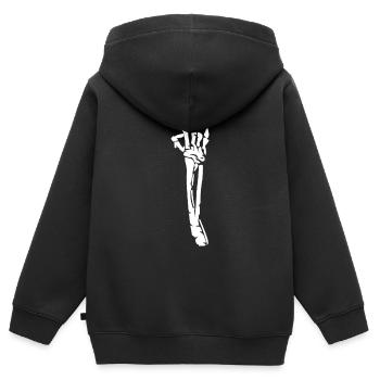 Squelette de corne du diable - Sweat Premium à capuche zippé enfant bio - noir - Dos - AI Model Kid Male (0cm)