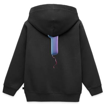 Zahl 1 als Ballon: Geburtstag, Jahrestag, Sieger - Kinder Premium Organic Zip Hoodie - Schwarz - Hinten - AI Model Kid Male (0cm)