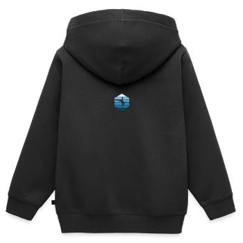 Breakdance Bboy Break Dance Retro Blue Breakdancer - Sweat Premium à capuche zippé enfant bio - noir - Dos - AI Model Kid Male (0cm)