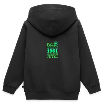 1961 - Kids Premium Organic Zip-up Hoodie - black - Back - AI Model Kid Male (0cm)