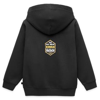 Kinga comme surnom - Sweat Premium à capuche zippé enfant bio - noir - Dos - AI Model Kid Male (0cm)