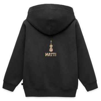Matti als Bratsche - Kinder Premium Organic Zip Hoodie - Schwarz - Hinten - AI Model Kid Male (0cm)