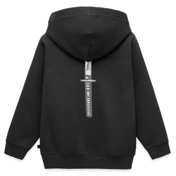 Katana Klinge - Kinder Premium Organic Zip Hoodie - Schwarz - Hinten - AI Model Kid Male (0cm)