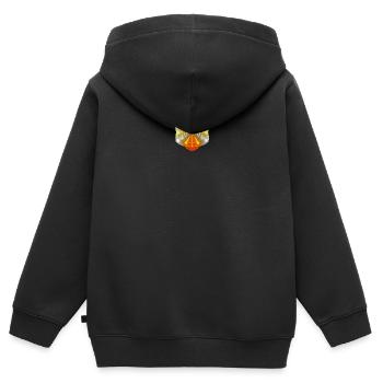 Spiralblume des goldenen Schnittes hexa - Kinder Premium Organic Zip Hoodie - Schwarz - Hinten - AI Model Kid Male (0cm)