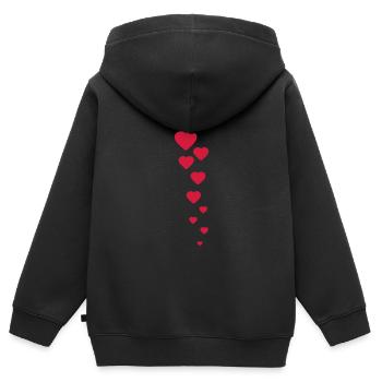 cœur - Sweat Premium à capuche zippé enfant bio - noir - Dos - AI Model Kid Male (0cm)