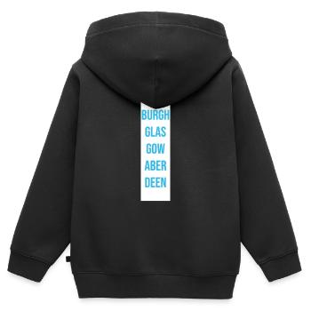 Schottische Grossstädte: Edinburgh bis Aberdeen - Kinder Premium Organic Zip Hoodie - Schwarz - Hinten - AI Model Kid Male (0cm)