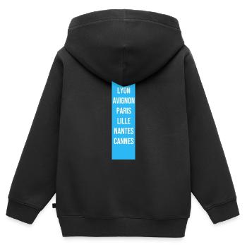Nice Lyon Avignon Paris Lille Nantes Cannes - Kinder Premium Organic Zip Hoodie - Schwarz - Hinten - AI Model Kid Male (0cm)