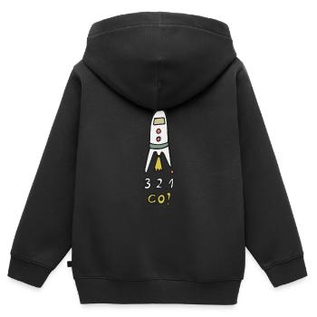 Space Rocket 3 2 1 Go! - Kinder Premium Organic Zip Hoodie - Schwarz - Hinten - AI Model Kid Male (0cm)