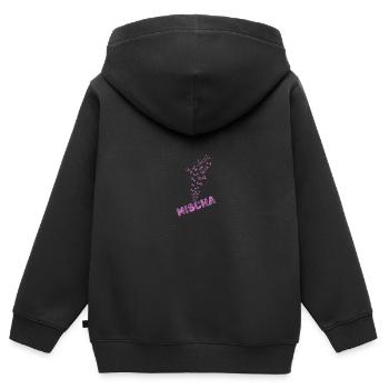 Gift for Mischa - Kids Premium Organic Zip-up Hoodie - black - Back - AI Model Kid Male (0cm)