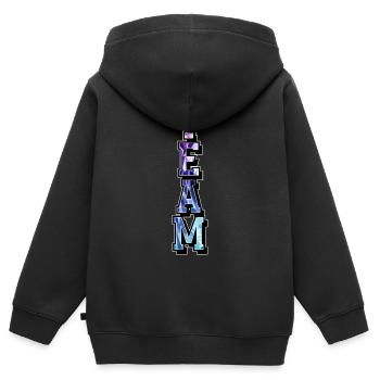 Team - Kinder Premium Organic Zip Hoodie - Schwarz - Hinten - AI Model Kid Male (0cm)