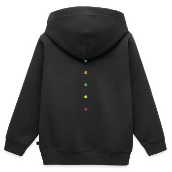 Fliege mit Vintage-Taste - Kinder Premium Organic Zip Hoodie - Schwarz - Hinten - AI Model Kid Male (0cm)