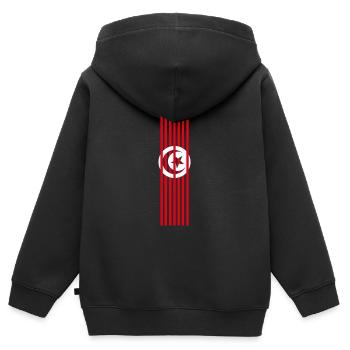 Tunesien - Kinder Premium Organic Zip Hoodie - Schwarz - Hinten - AI Model Kid Male (0cm)