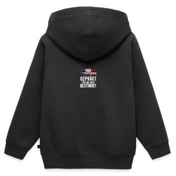 Tchèques République tchèque - Sweat Premium à capuche zippé enfant bio - noir - Dos - AI Model Kid Male (0cm)