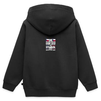 Tchèques République tchèque - Sweat Premium à capuche zippé enfant bio - noir - Dos - AI Model Kid Male (0cm)