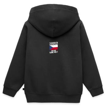 Tchèques République tchèque - Sweat Premium à capuche zippé enfant bio - noir - Dos - AI Model Kid Male (0cm)