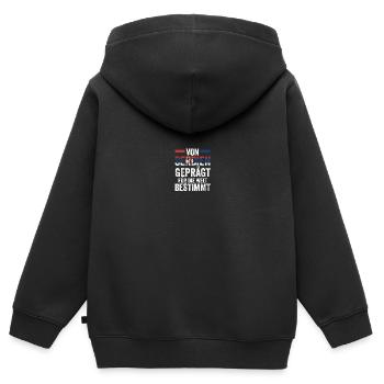 Serbe Serbe Serbie - Sweat Premium à capuche zippé enfant bio - noir - Dos - AI Model Kid Male (0cm)