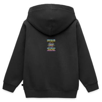 Kita sortants entrant à l'école écolier commençant l'école - Sweat Premium à capuche zippé enfant bio - noir - Dos - AI Model Kid Male (0cm)