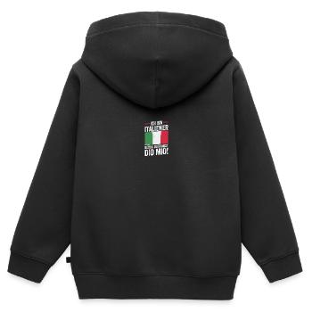 Italiener Italien - Kinder Premium Organic Zip Hoodie - Schwarz - Hinten - AI Model Kid Male (0cm)