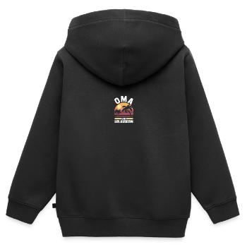Vacancier Grand-mère Mamie - Sweat Premium à capuche zippé enfant bio - noir - Dos - AI Model Kid Male (0cm)