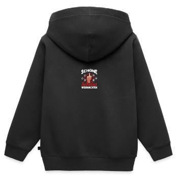 Père Noël Belle merde Noël - Sweat Premium à capuche zippé enfant bio - noir - Dos - AI Model Kid Male (0cm)