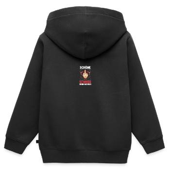 Père Noël Belle merde Noël - Sweat Premium à capuche zippé enfant bio - noir - Dos - AI Model Kid Male (0cm)