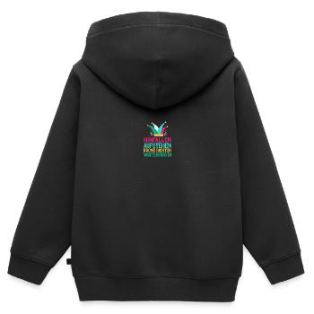 Costume de carnaval Carnaval - Sweat Premium à capuche zippé enfant bio - noir - Dos - AI Model Kid Male (0cm)