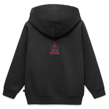 Costume de carnaval Carnaval - Sweat Premium à capuche zippé enfant bio - noir - Dos - AI Model Kid Male (0cm)