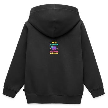 Costume de carnaval Carnaval - Sweat Premium à capuche zippé enfant bio - noir - Dos - AI Model Kid Male (0cm)