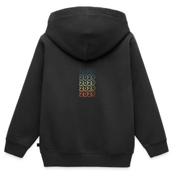 Geburtsjahr 2029 - Kinder Premium Organic Zip Hoodie - Schwarz - Hinten - AI Model Kid Male (0cm)