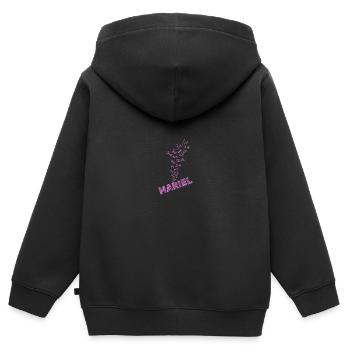 Eau Mariel - Sweat Premium à capuche zippé enfant bio - noir - Dos - AI Model Kid Male (0cm)