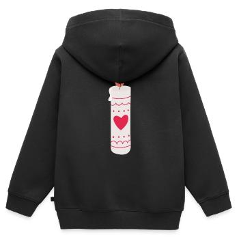 Bougies - Sweat Premium à capuche zippé enfant bio - noir - Dos - AI Model Kid Male (0cm)
