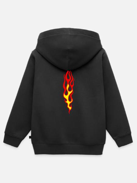 flammen - Kinder Premium Organic Zip Hoodie - Schwarz