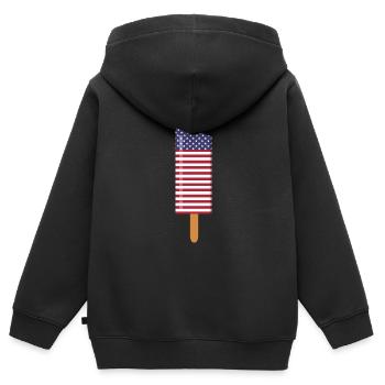 4. Juli USA - Kinder Premium Organic Zip Hoodie - Schwarz - Hinten - AI Model Kid Male (0cm)