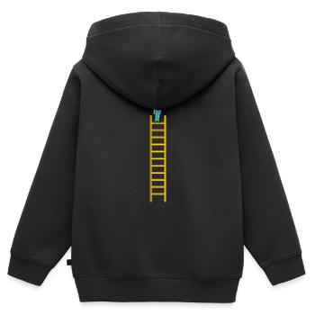 échelle d'escalade vélo échelle montée montagne s - Sweat Premium à capuche zippé enfant bio - noir - Dos - AI Model Kid Male (0cm)