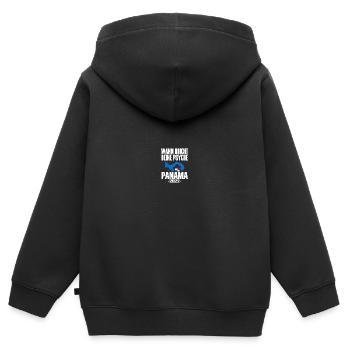 Panama Psyche 2022 - Kinder Premium Organic Zip Hoodie - Schwarz - Hinten - AI Model Kid Male (0cm)