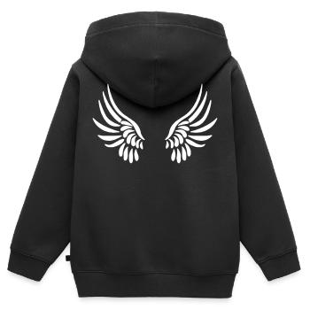 LIKE A BIRD - Sweat Premium à capuche zippé enfant bio - noir - Dos - AI Model Kid Male (0cm)
