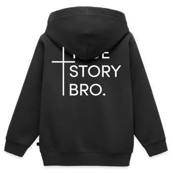 True story bro - Kids Premium Organic Zip-up Hoodie - black - Back - AI Model Kid Male (0cm)