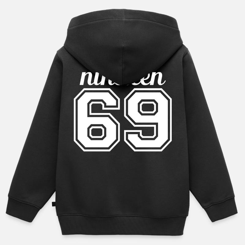 1969 - Sweat Premium à capuche zippé enfant bio - noir