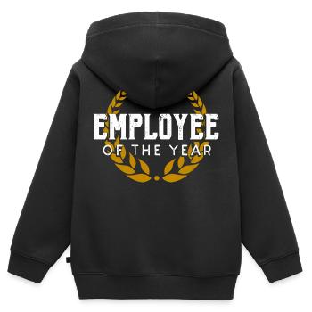 Mitarbeiter des Jahres Auszeichnung Geschenk Büro - Kinder Premium Organic Zip Hoodie - Schwarz - Hinten - AI Model Kid Male (0cm)