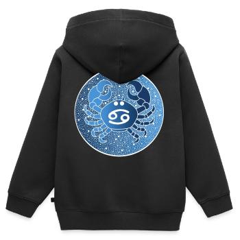 Sternzeichen: Krebs - Kinder Premium Organic Zip Hoodie - Schwarz - Hinten - AI Model Kid Male (0cm)