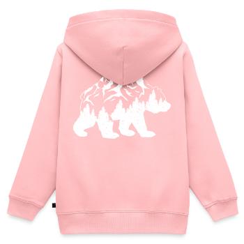 Wanderer Bär Landschaft Natur berge Geschenk - Kinder Premium Organic Zip Hoodie - Rosa - Hinten - AI Model Kid Female (0cm)