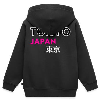 Tokio Japan - Kinder Premium Organic Zip Hoodie - Schwarz - Hinten - AI Model Kid Male (0cm)