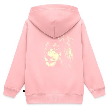 Löwe AFRIKA KATZE SAVANNE - Kinder Premium Organic Zip Hoodie - Rosa - Hinten - AI Model Kid Female (0cm)