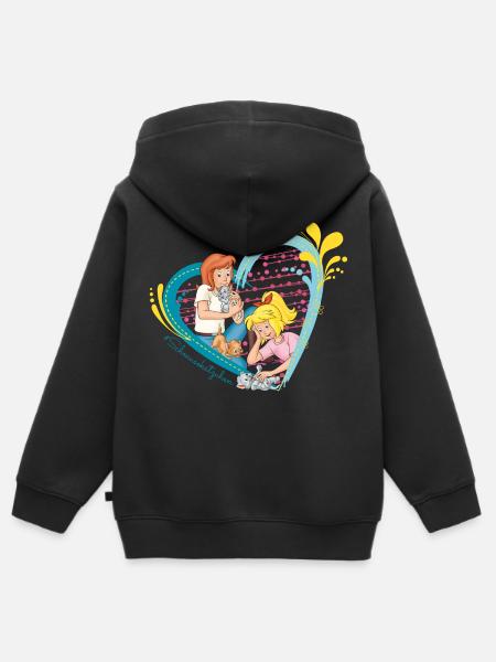 Bibi und Tina 'Schmusekätzchen' - Kinder Premium Organic Zip Hoodie - Schwarz